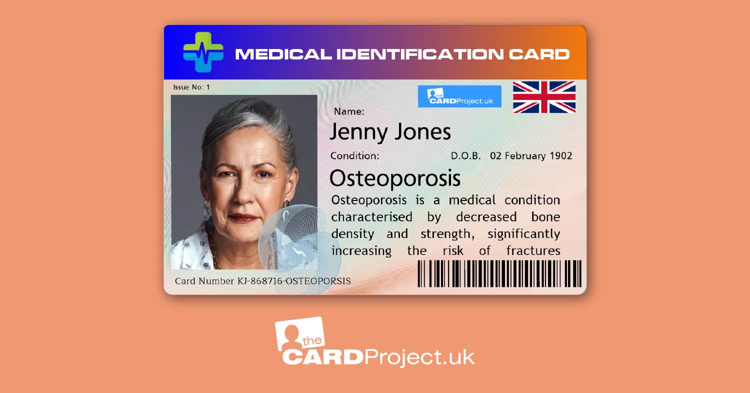 Premium Osteoporosis Medical Photo ID Card (FRONT)